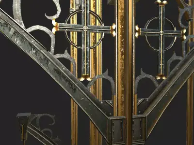 Iron Forged Support  Low-poly 3D model