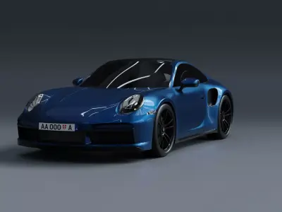 Porsche 911 Turbo S with Environment by Nikdox 3D model