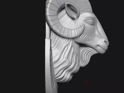 goat sculpture 3D print model