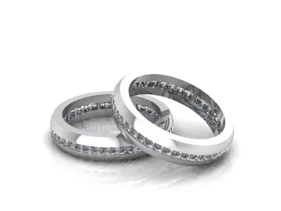 Luxury Gold Bracelet with Diamonds 3D print model