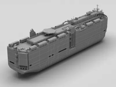 RoRo Car Carrier Low-poly Low-poly 3D model