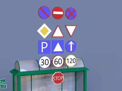 City props Assets for your scene free Free 3D model