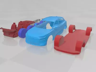 Audi Q6L e-tron - Separate Parts STL Model 3D print model
