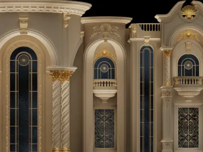 Royal Decorative Palace Facade 3D model