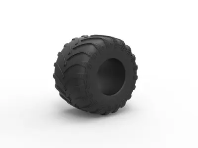 Monster Jam tire 2 Scale 1 to 25 3D print model