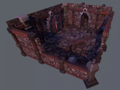 Old Dungeon Low-poly 3D model
