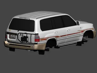 Toyota Land Cruiser J100 GXR 2004 high quality with engine 3D model