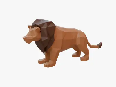 Lion low poly Low-poly 3D model purchase
