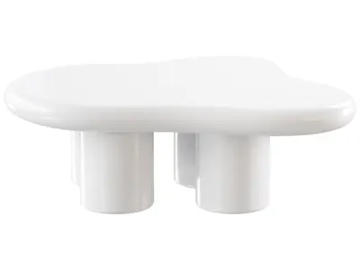 Modern Smooth Wood Abstract Coffee Table 3D model