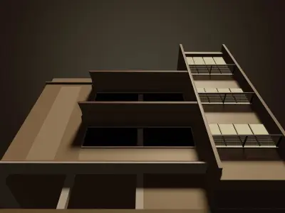 Building in sepia tone 3D model