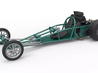 Rear engine old school dragster Scale 1 to 25 3D print model