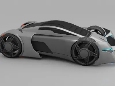 sci-fi car  3D model by BlenderZone