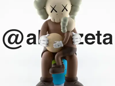 Kaws Holiday Thailand Moon earth Textured Low-poly 3D model