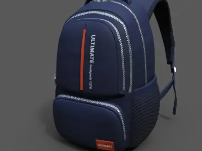 Backpack Generic sport human scifi fantasy fashion military  Low-poly 3D model