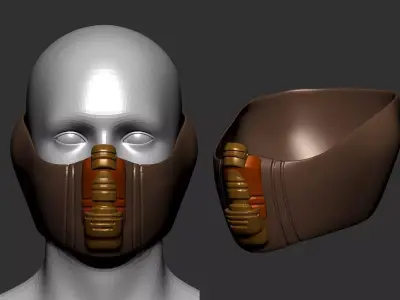 Gas mask helmet 3d model scifi Low-poly  3D model