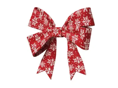 Christmas Bow Ribbon 90 Low-poly 3D model
