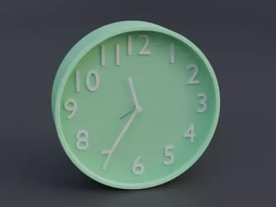 Clock 3D Model Customizable Low-poly 3D model