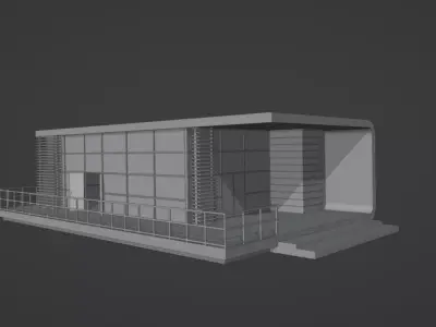 Coffee Shop Low-poly 3D model