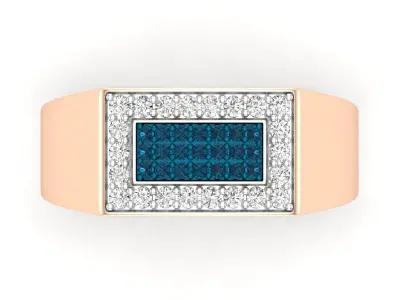 AV 647 Diamond Mens Flashy Hip Hop Pinky Ring 3D print model
