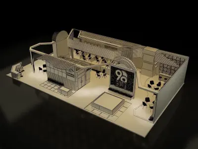 Booth Exhibition Stand a243b 3D model