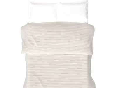 Fairfield Twin Upholstered Panel Bed Beige 305952T 3D model