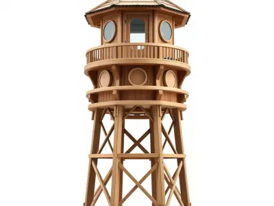Wooden Lighthouse Tower model pack for Game and Architectural... Low-poly 3D model