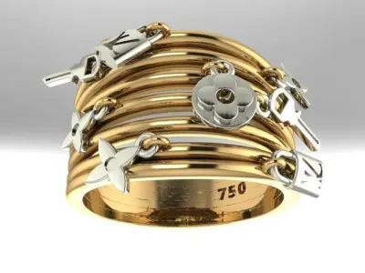 Luxury beads ring 3D print model