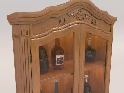 Classic European style Wine Cabinet 3 3D model