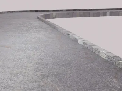 Curved Road Bridge - Textured  Low-poly 3D model