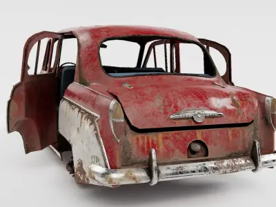 car ruined damaged m407 rusty vintage iv7 Low-poly 3D model