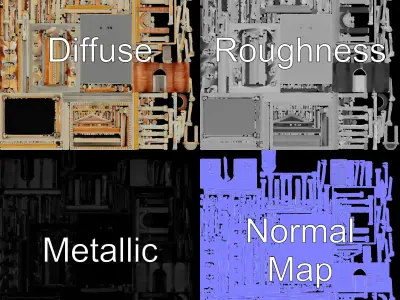 Classical Brick Building Model Pack Low-poly 3D model