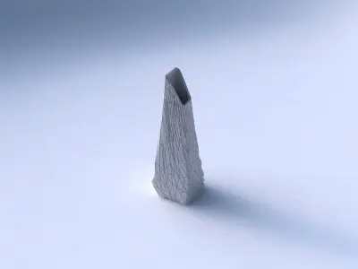 Vase top bent rectangle with chaos plates 3D print model