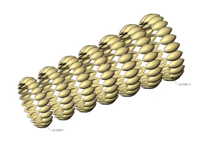 Seed shaped motif band size 5to11 3D print model