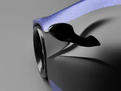 car high poly futuristic electric Low-poly 3D model