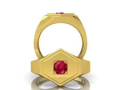 Ruby Stone Mens Ring  3D print model