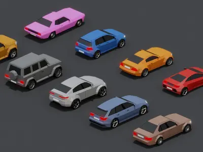 Stylized Lowpoly Cars Low-poly 3D model