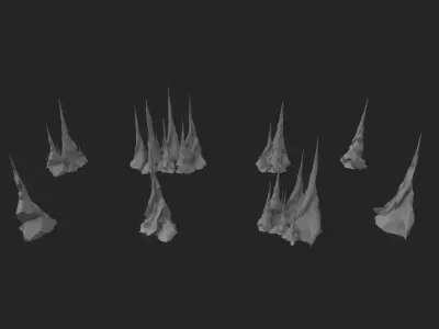 Stylized Stalactites Low-poly 3D model