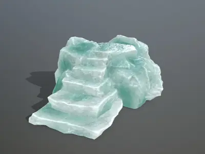Altar Set emerald quartz Low-poly 3D model
