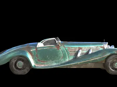 Rusty Mercedes-Benz 540K 3D model