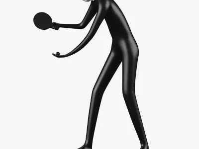 Sports Sculptures Decorative set Low-poly 3D model