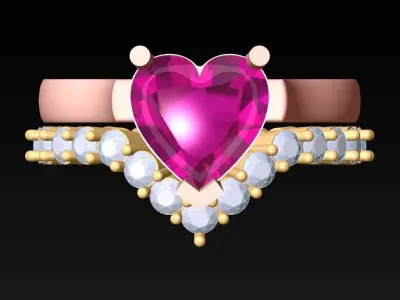 Heart Ring - Womens Rings - N182009 3D print model