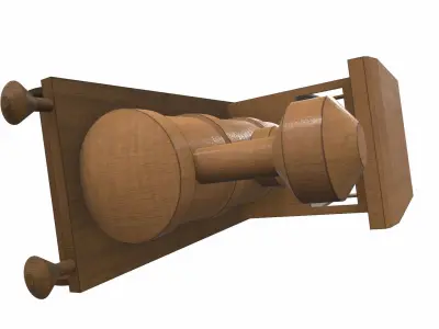 Wooden train locomotive toy 5 Free 3D model