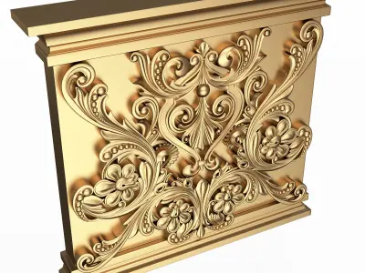 Carved Capital 0901 Low-poly 3D model