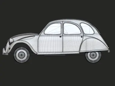 Old machine Citroen high poly model plus ready for print 3D print model