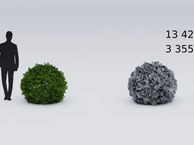Garden boxwood set v4 Low-poly 3D model
