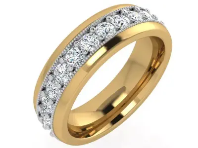 Diamond Wedding Band 4412 3D print model