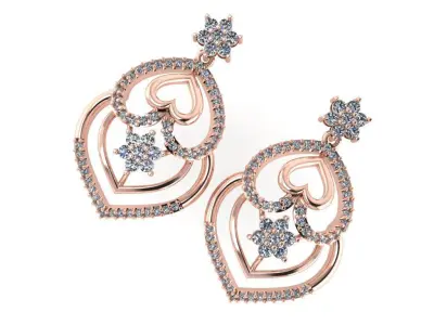 light Wight white gold diamond Earring-Nk-53ER 3D print model