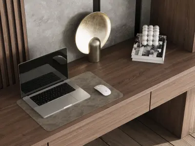 Workplace - Home offfice set- office furniture 18  Low-poly 3D model