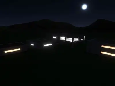 Modern Low Poly Military Building Pack - 3 Buildings Low-poly 3D model