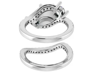 3 Stone Ring With Band 2505 3D print model